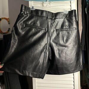 Abercrombie leather pleated shorts